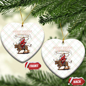 Merry Buckin Christmas Ceramic Ornament Black Santa Western Rodeo Gift TS12 Print Your Wear