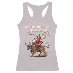 Merry Buckin Christmas Racerback Tank Top Black Santa Western Rodeo Gift TS12 Ice Gray Print Your Wear
