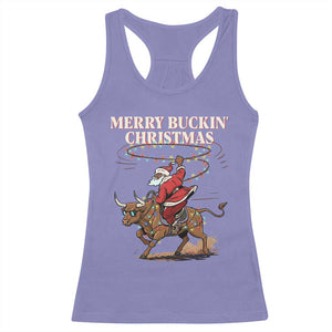 Merry Buckin Christmas Racerback Tank Top Black Santa Western Rodeo Gift TS12 Violet Print Your Wear