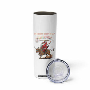 Merry Buckin Christmas Skinny Tumbler Black Santa Western Rodeo Gift TS12 Print Your Wear