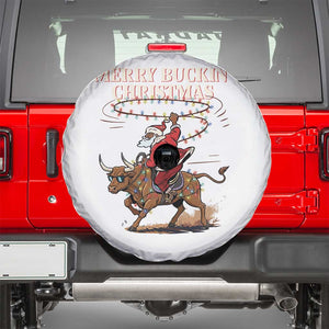 Merry Buckin Christmas Spare Tire Cover Black Santa Western Rodeo Gift TS12 White Print Your Wear