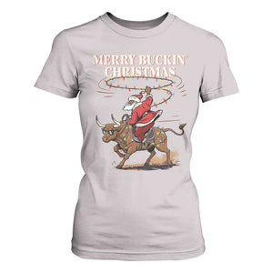 Merry Buckin Christmas T Shirt For Women Black Santa Western Rodeo Gift TS12 Ice Gray Print Your Wear