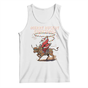 Merry Buckin Christmas Tank Top Black Santa Western Rodeo Gift TS12 White Print Your Wear