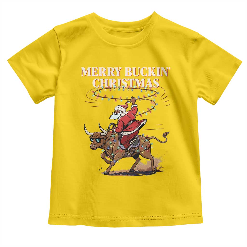 Merry Buckin Christmas Toddler T Shirt Black Santa Western Rodeo Gift TS12 Daisy Print Your Wear
