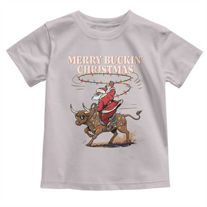 Merry Buckin Christmas Toddler T Shirt Black Santa Western Rodeo Gift TS12 Ice Gray Print Your Wear
