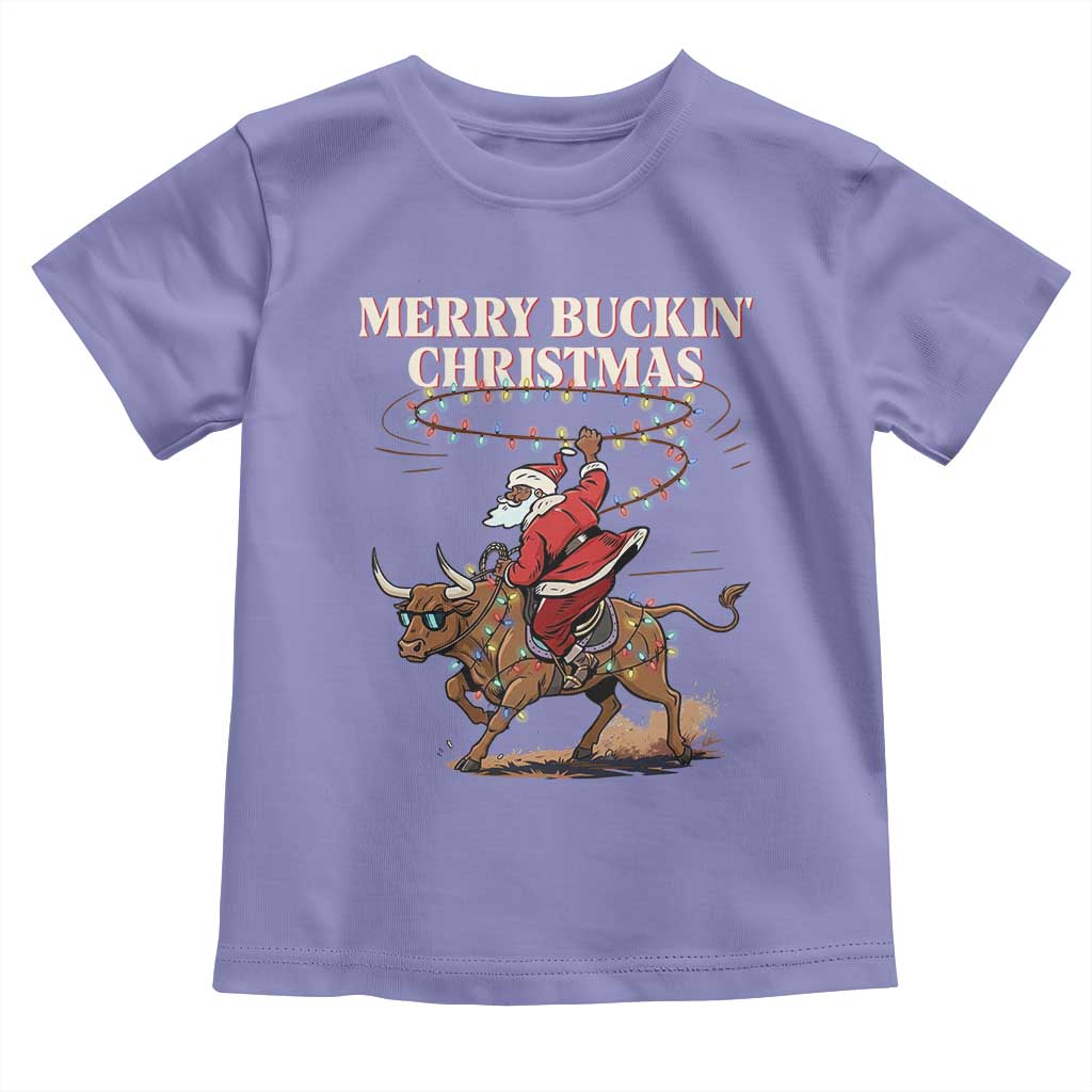 Merry Buckin Christmas Toddler T Shirt Black Santa Western Rodeo Gift TS12 Violet Print Your Wear