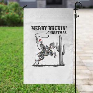 Merry Buckin Christmas Garden Flag Funny Skeleton Santa Horse Rider TS12 Print Your Wear