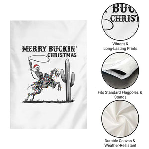 Merry Buckin Christmas Garden Flag Funny Skeleton Santa Horse Rider TS12 Print Your Wear