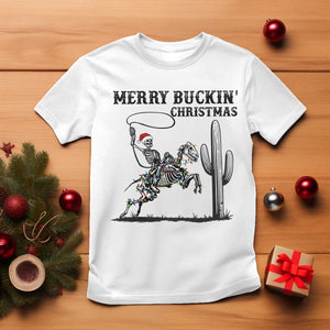 Merry Buckin Christmas T Shirt Funny Skeleton Santa Horse Rider TS12 White Print Your Wear