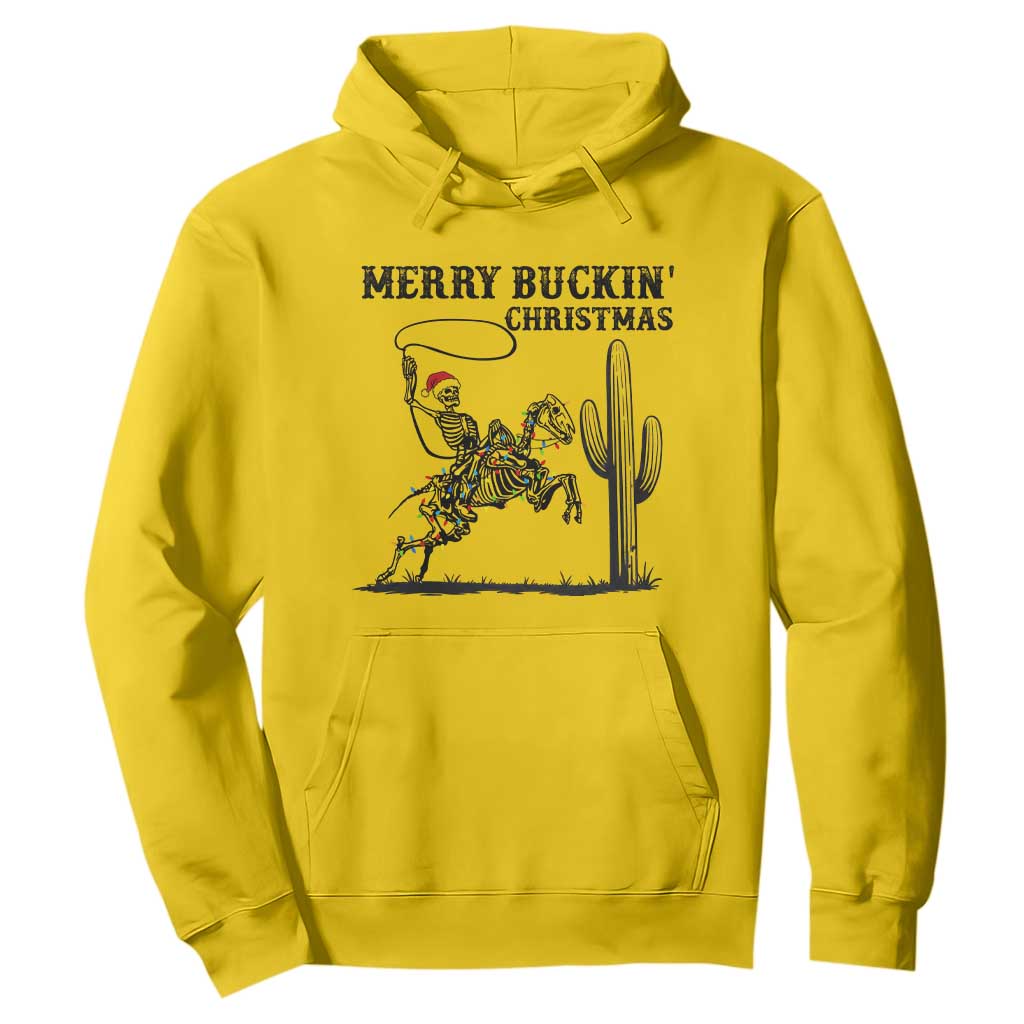 Merry Buckin Christmas Hoodie Funny Skeleton Santa Horse Rider TS12 Daisy Print Your Wear