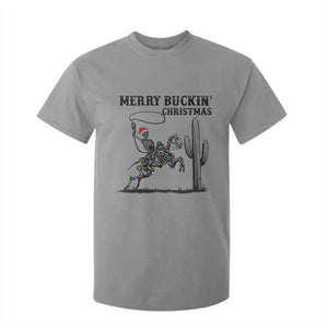 Merry Buckin Christmas T Shirt For Kid Funny Skeleton Santa Horse Rider TS12 Sport Gray Print Your Wear