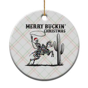 Merry Buckin Christmas Ceramic Ornament Funny Skeleton Santa Horse Rider TS12 1pc Christmas Plaid Print Your Wear