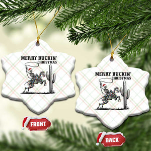 Merry Buckin Christmas Ceramic Ornament Funny Skeleton Santa Horse Rider TS12 Print Your Wear
