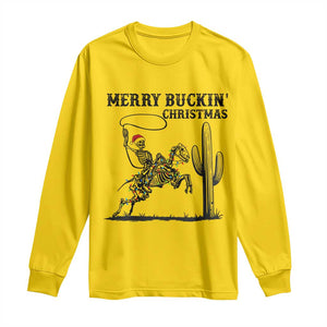 Merry Buckin Christmas Long Sleeve Shirt Funny Skeleton Santa Horse Rider TS12 Daisy Print Your Wear