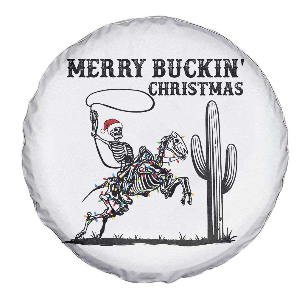 Merry Buckin Christmas Spare Tire Cover Funny Skeleton Santa Horse Rider TS12 Print Your Wear