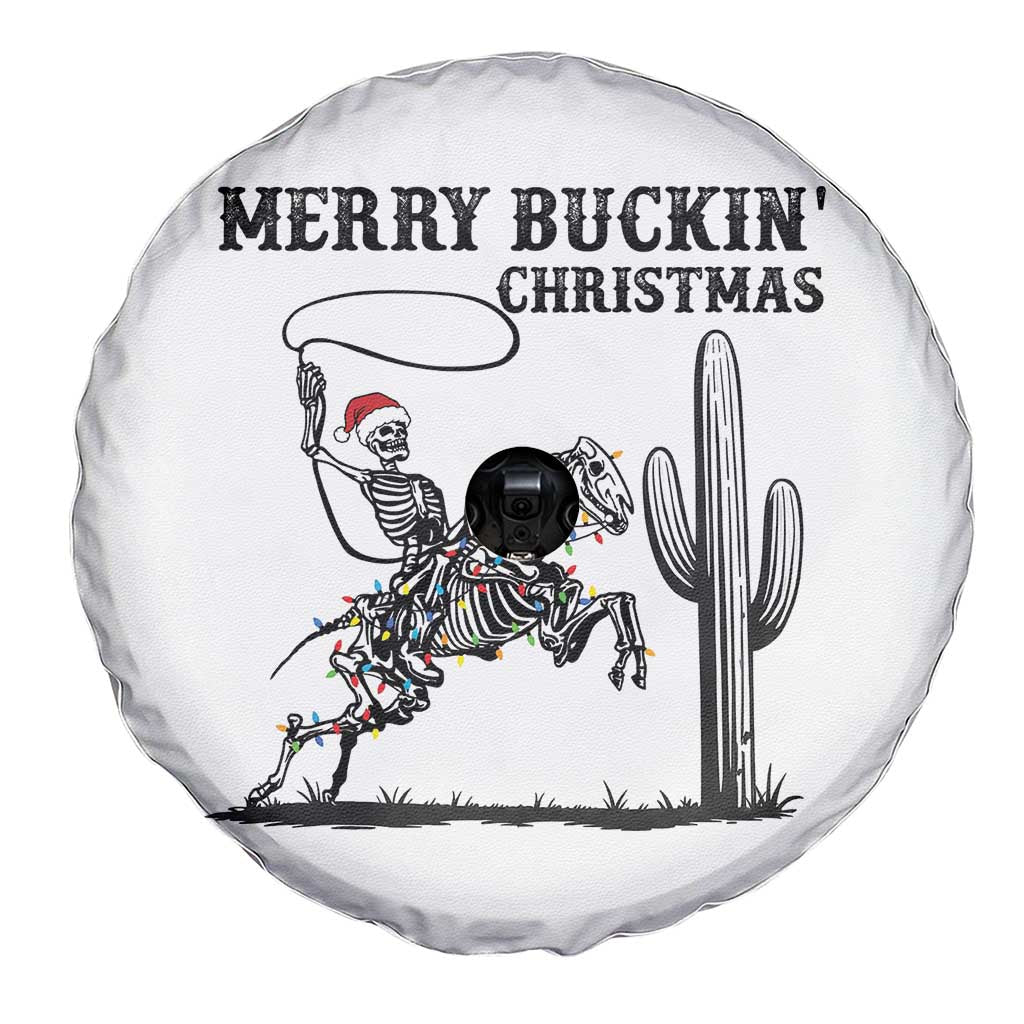 Merry Buckin Christmas Spare Tire Cover Funny Skeleton Santa Horse Rider TS12 Print Your Wear