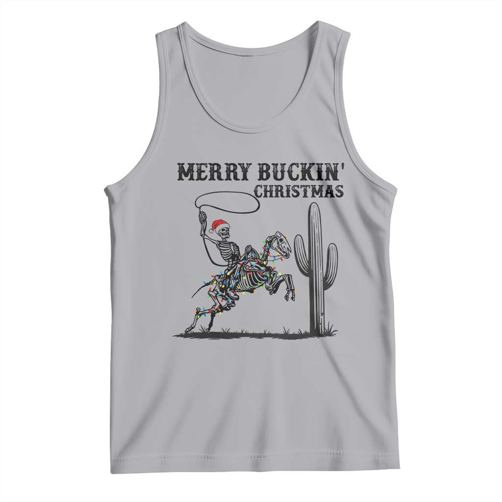 Merry Buckin Christmas Tank Top Funny Skeleton Santa Horse Rider TS12 Athletic Heather Print Your Wear