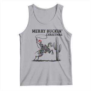 Merry Buckin Christmas Tank Top Funny Skeleton Santa Horse Rider TS12 Athletic Heather Print Your Wear