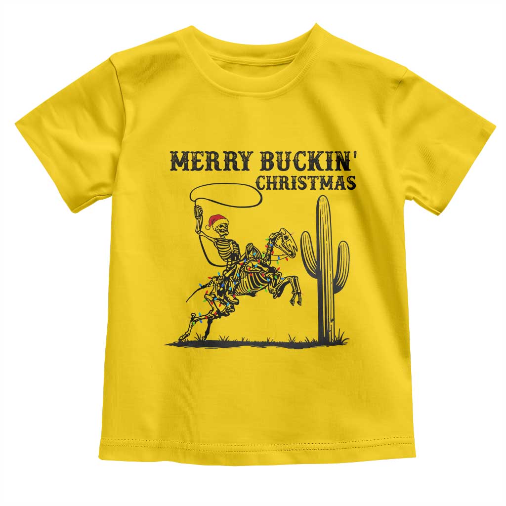 Merry Buckin Christmas Toddler T Shirt Funny Skeleton Santa Horse Rider TS12 Daisy Print Your Wear