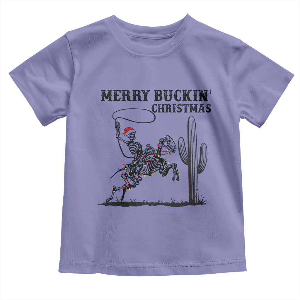 Merry Buckin Christmas Toddler T Shirt Funny Skeleton Santa Horse Rider TS12 Violet Print Your Wear