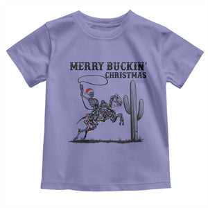 Merry Buckin Christmas Toddler T Shirt Funny Skeleton Santa Horse Rider TS12 Violet Print Your Wear