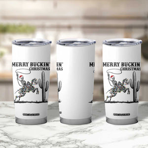 Merry Buckin Christmas Tumbler Cup Funny Skeleton Santa Horse Rider TS12 Print Your Wear