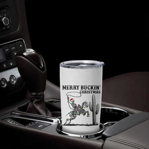 Merry Buckin Christmas Tumbler Cup Funny Skeleton Santa Horse Rider TS12 Print Your Wear