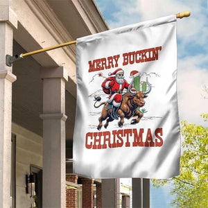 Western Black Santa Merry Buckin Christmas Garden Flag Funny Rodeo TS12 Print Your Wear