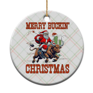 Western Black Santa Merry Buckin Christmas Ceramic Ornament Funny Rodeo TS12 1pc Christmas Plaid Print Your Wear