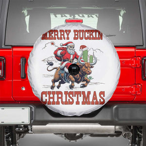 Western Black Santa Merry Buckin Christmas Spare Tire Cover Funny Rodeo TS12 White Print Your Wear