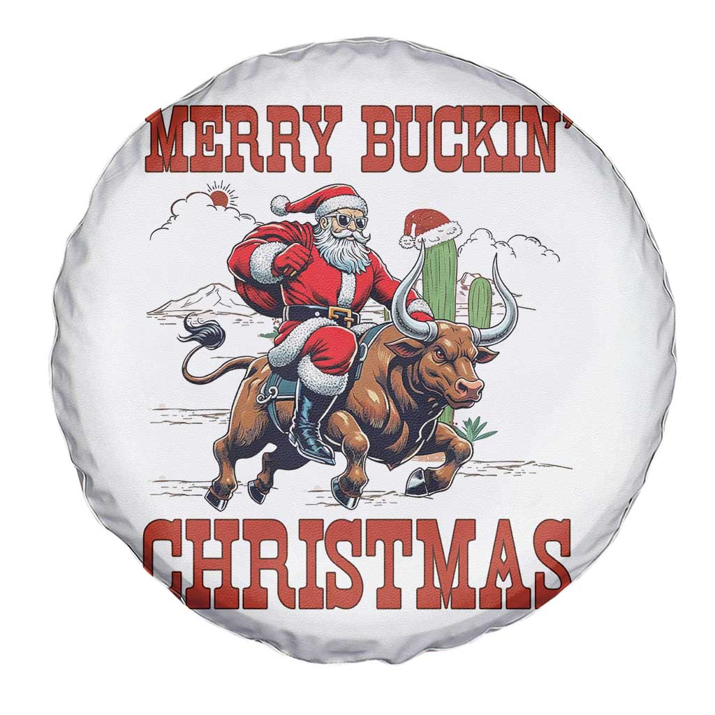 Western Black Santa Merry Buckin Christmas Spare Tire Cover Funny Rodeo TS12 Print Your Wear