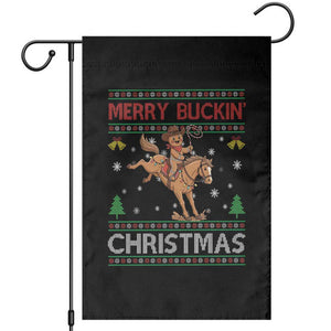 Funny Gingerbread Man Horse Rider Garden Flag Merry Buckin Christmas Gift TS12 Black Print Your Wear