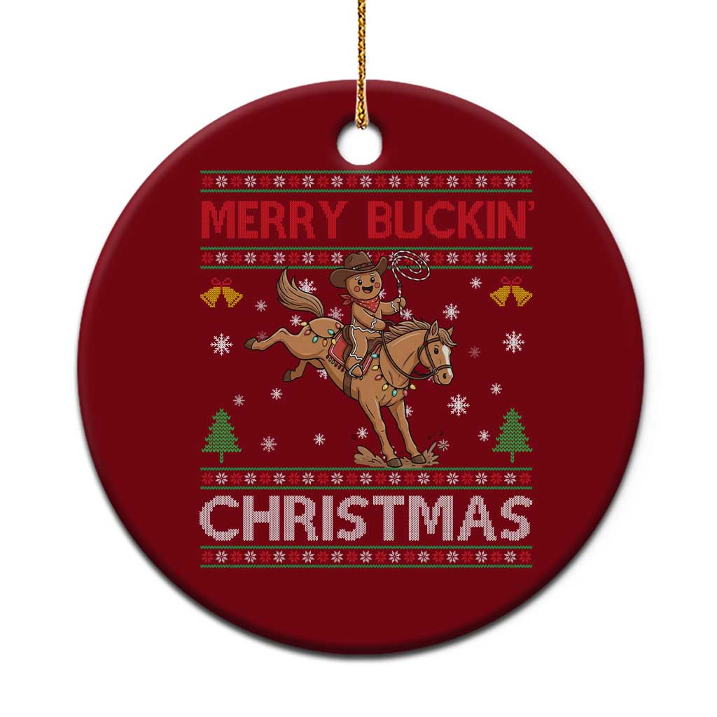 Funny Gingerbread Man Horse Rider Ceramic Ornament Merry Buckin Christmas Gift TS12 1pc Red Print Your Wear