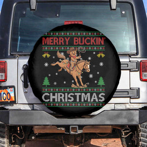 Funny Gingerbread Man Horse Rider Spare Tire Cover Merry Buckin Christmas Gift TS12 No hole Black Print Your Wear