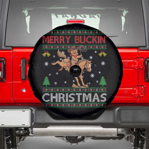 Funny Gingerbread Man Horse Rider Spare Tire Cover Merry Buckin Christmas Gift TS12 Black Print Your Wear