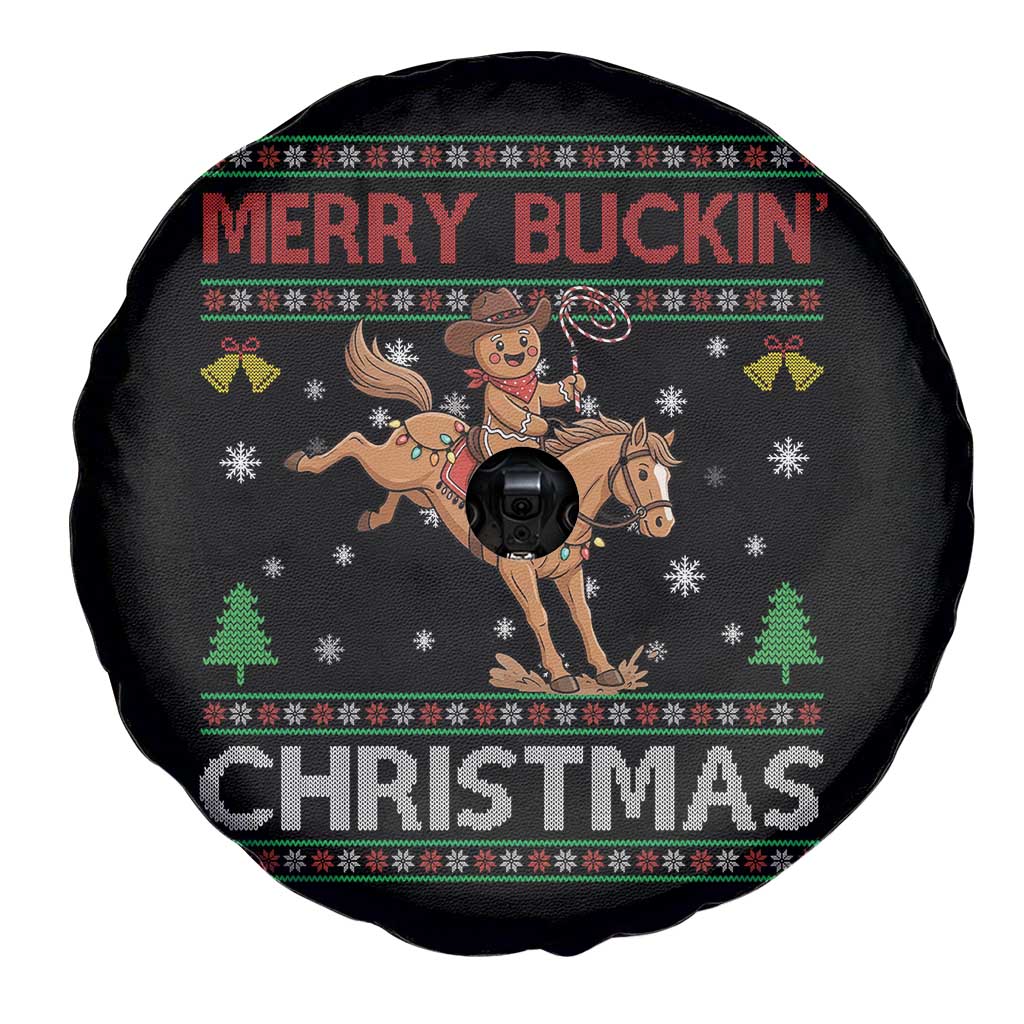 Funny Gingerbread Man Horse Rider Spare Tire Cover Merry Buckin Christmas Gift TS12 Print Your Wear