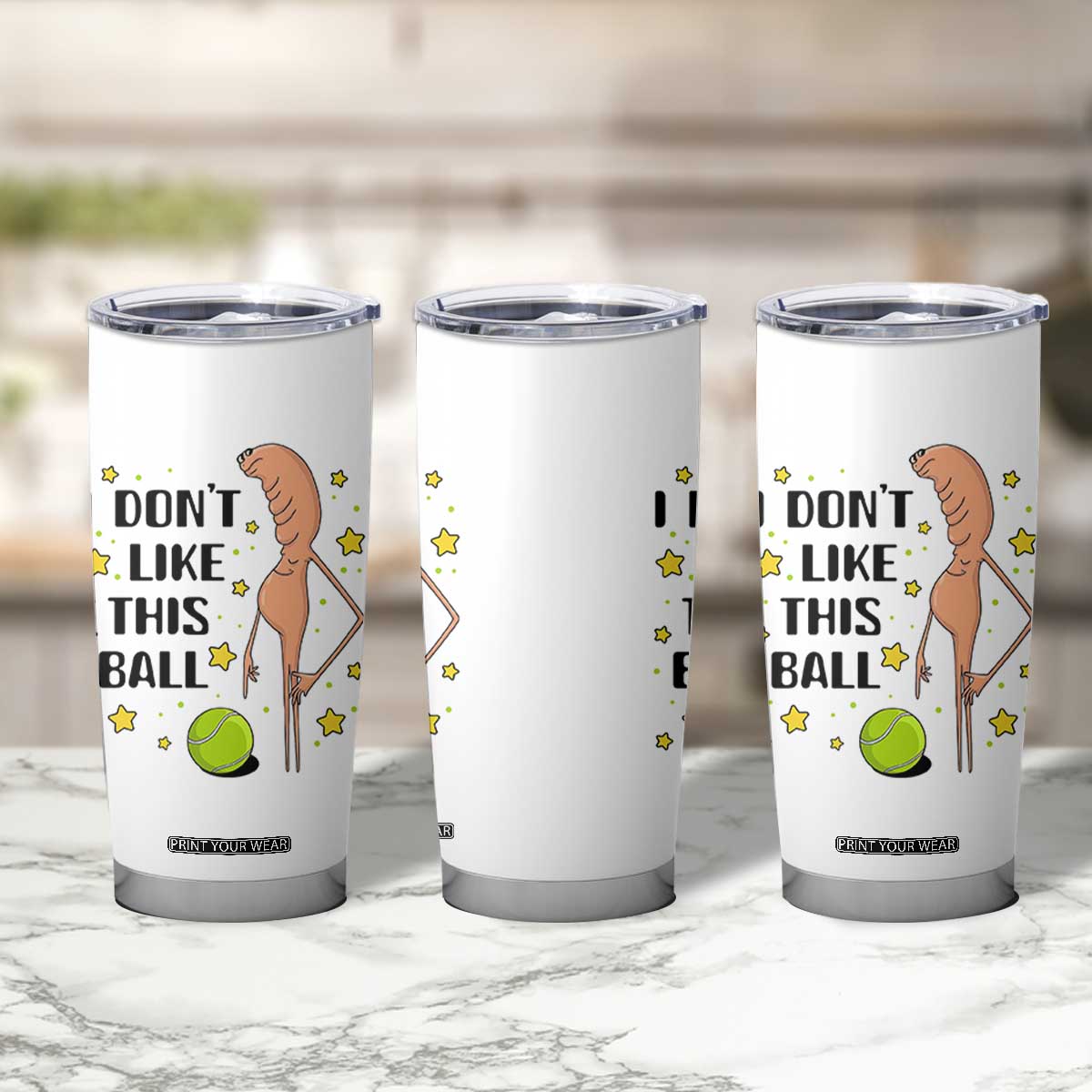 Funny Marcus The Worm Tennis Lover Tumbler Cup I Do Not Like This Ball TS12 Print Your Wear