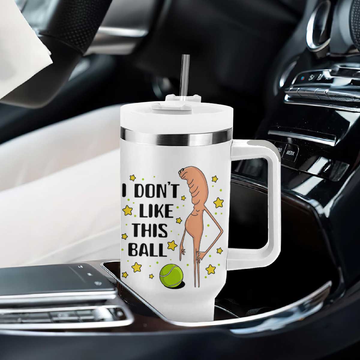 Funny Marcus The Worm Tennis Lover Tumbler With Handle I Do Not Like This Ball TS12 Print Your Wear