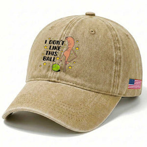 Funny Marcus The Worm Tennis Lover Washed Cotton Baseball Cap I Do Not Like This Ball TS12 Print Your Wear