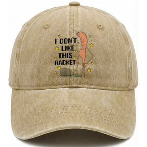 Funny Marcus The Worm Tennis Lover Washed Cotton Baseball Cap I Do Not Like This Racket TS12 Print Your Wear