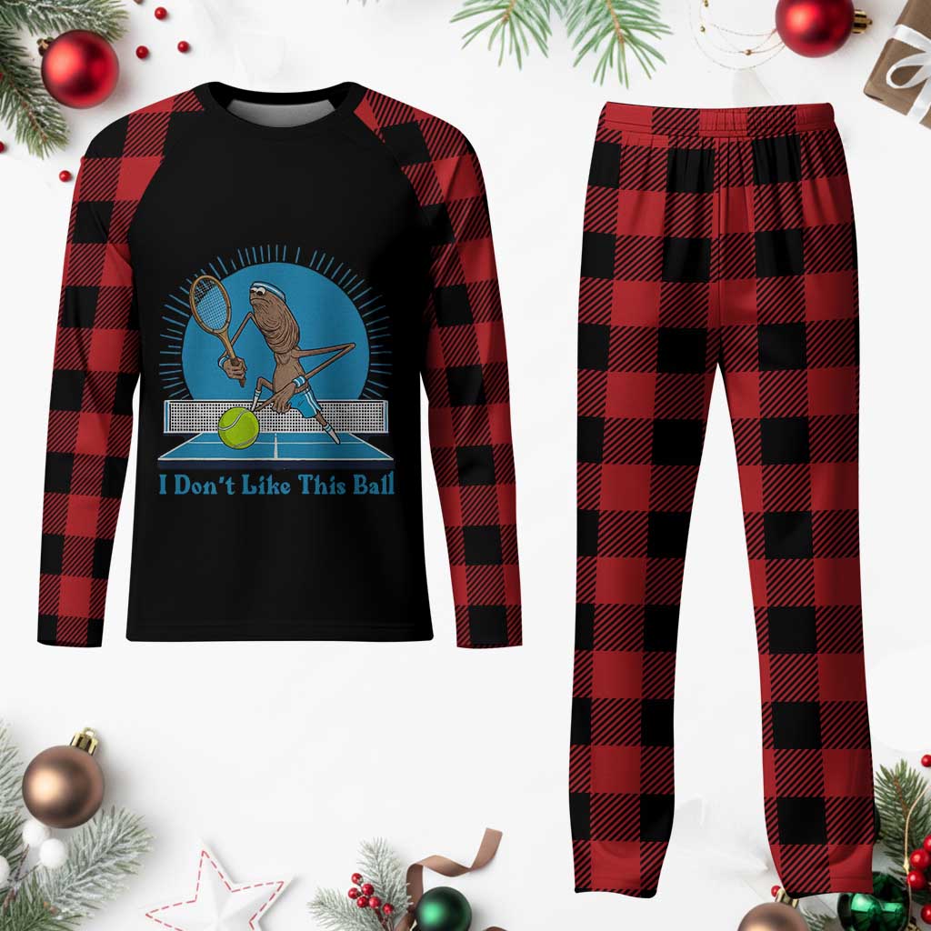 I Do Not Like This Ball Plaid Pajama Set Funny Marcus The Worm Tennis Meme TS12 Buffalo Plaid Print Your Wear
