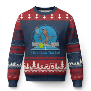 I Do Not Like This Ball Ugly Christmas Sweater Funny Marcus The Worm Tennis Meme TS12 Navy Red Print Your Wear