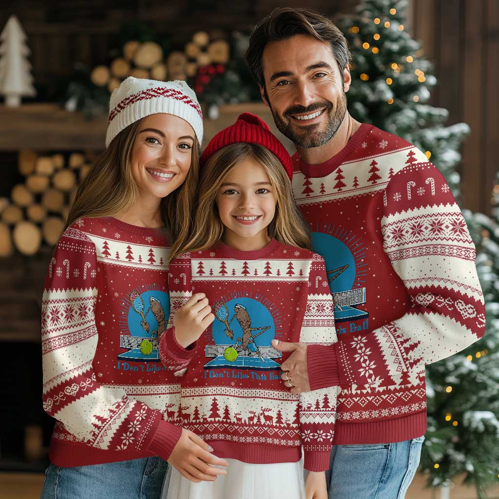 I Do Not Like This Ball Ugly Christmas Sweater Funny Marcus The Worm Tennis Meme TS12 Red Beige Print Your Wear