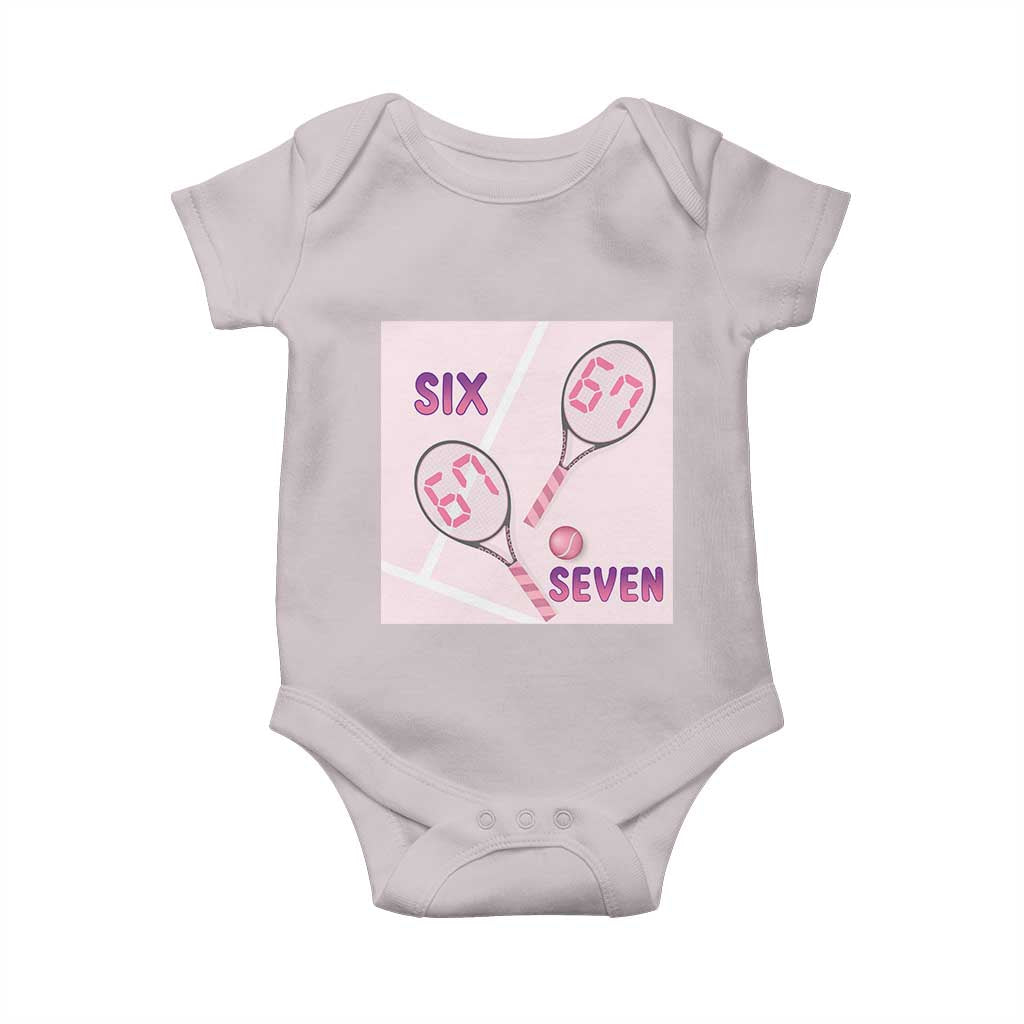 Funny Six Seven Tennis Meme Baby Onesie Valentine For Women TS12 Ice Gray Print Your Wear