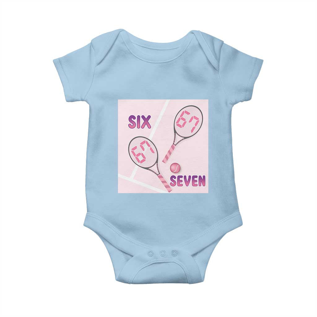 Funny Six Seven Tennis Meme Baby Onesie Valentine For Women TS12 Light Blue Print Your Wear