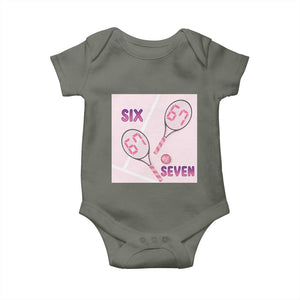 Funny Six Seven Tennis Meme Baby Onesie Valentine For Women TS12 Military Green Print Your Wear