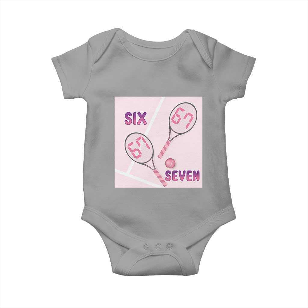 Funny Six Seven Tennis Meme Baby Onesie Valentine For Women TS12 Sport Gray Print Your Wear