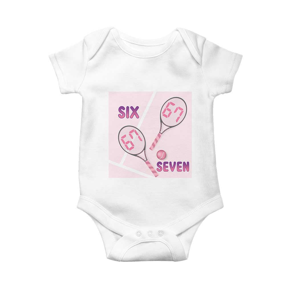 Funny Six Seven Tennis Meme Baby Onesie Valentine For Women TS12 White Print Your Wear
