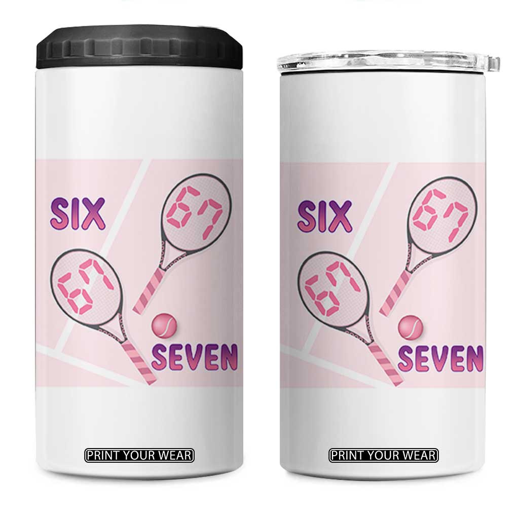 Funny Six Seven Tennis Meme 4 in 1 Can Cooler Tumbler Valentine For Women TS12 One Size: 16 oz White Print Your Wear