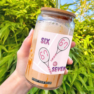 Funny Six Seven Tennis Meme Glass Can Valentine For Women TS12 White Print Your Wear